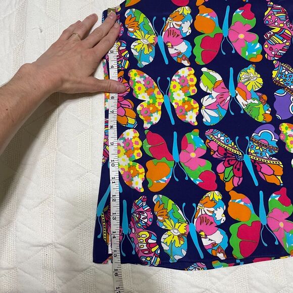 Lilly Pulitzer silk one-shoulder butterfly tank top size 2 whimsical summer - Picture 3 of 8